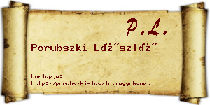 Porubszki László névjegykártya